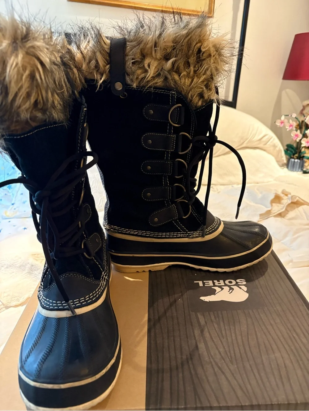 Sorel Joan of Arctic Women's Winter Boots - Black with Faux Fur